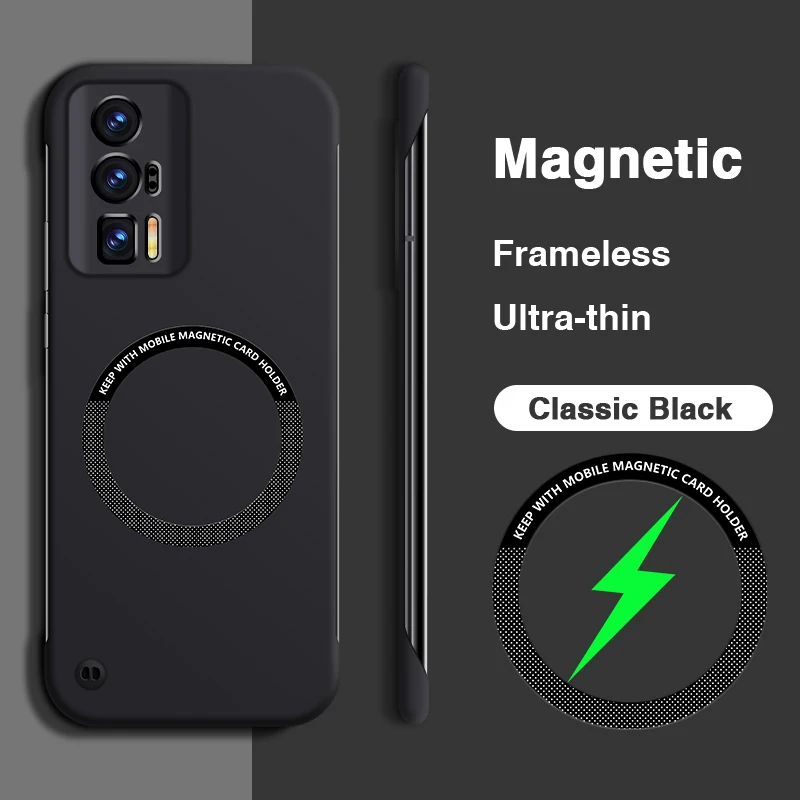 Camera Protection Tough Case with Magnetic Wireless Charging - Frameless Thin Hard Back Cover