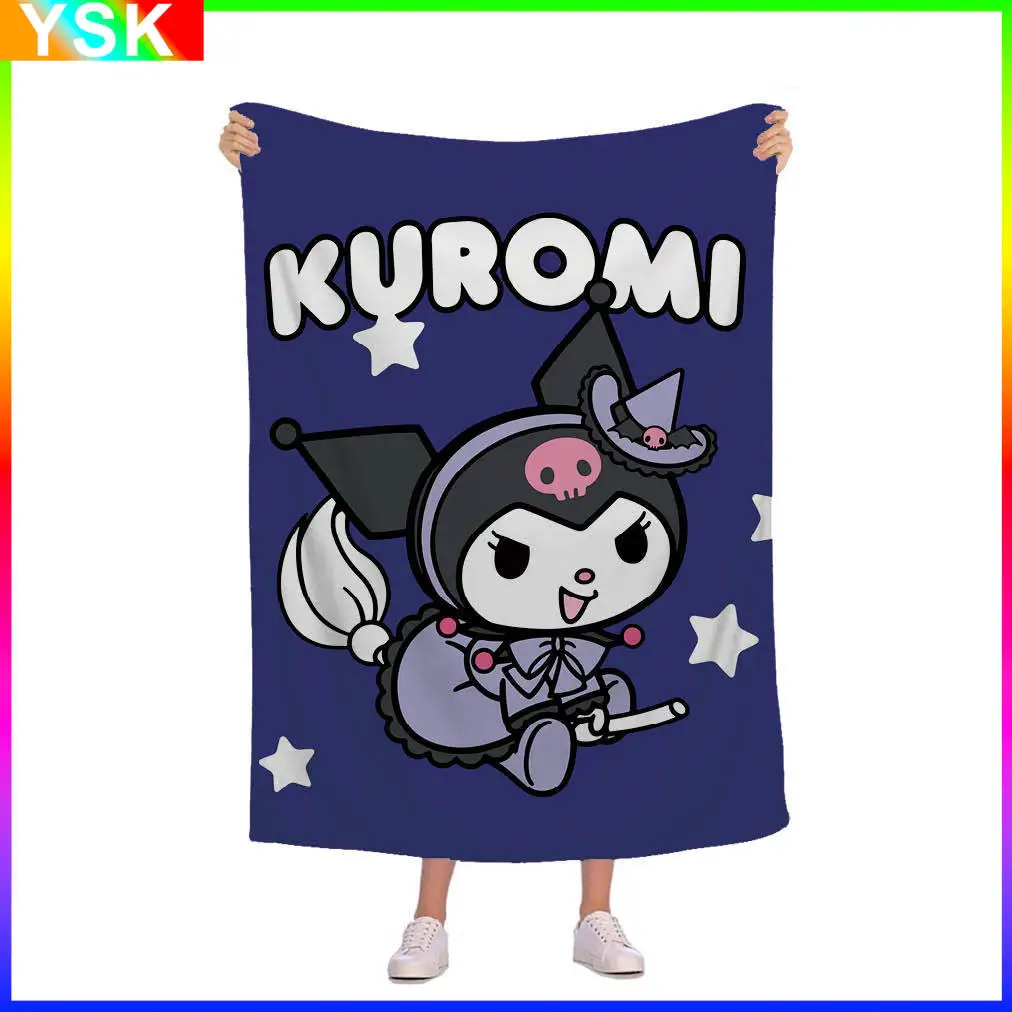

3D Sanrio Kuromi Blanket Cartoon Blanket Flannel Blanket Warm and Comfortable Children's Toys Gifts Stuffed 150x220CM