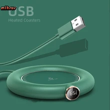 

DC 5V USB Heating Warm Cup Mat Constant Temperature Coaster 3 Gear Digital Display Adjustment Timing Heater for Coffee Milk Tea