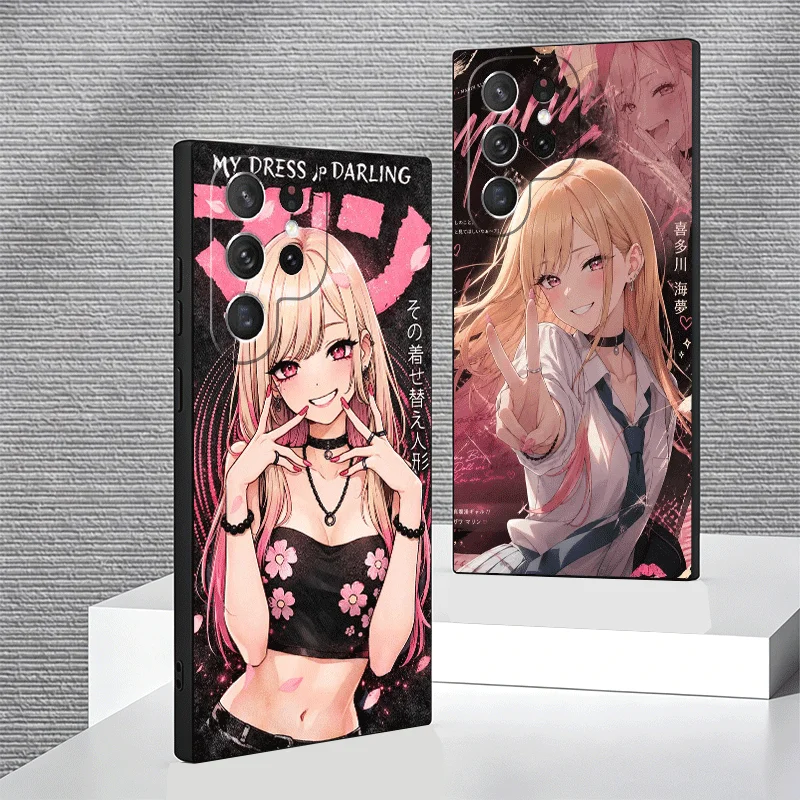 Charming Kitagawa Marin Phone Case with Edge Pattern - Customizable Design