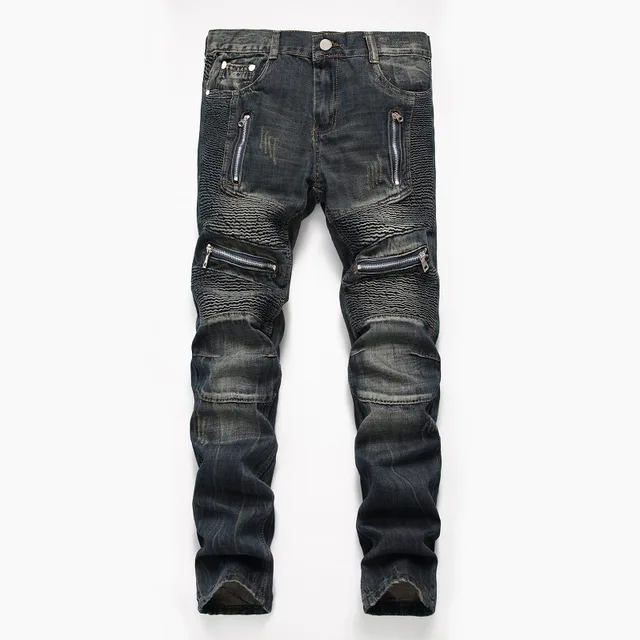 Trendy Straight Leg Men's Stacked Jeans 