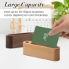 Wood Business Card Holder With Pen Slot Desktop Business Card Display Stand Memo Holder Storage Box Card Organizer For Office 3