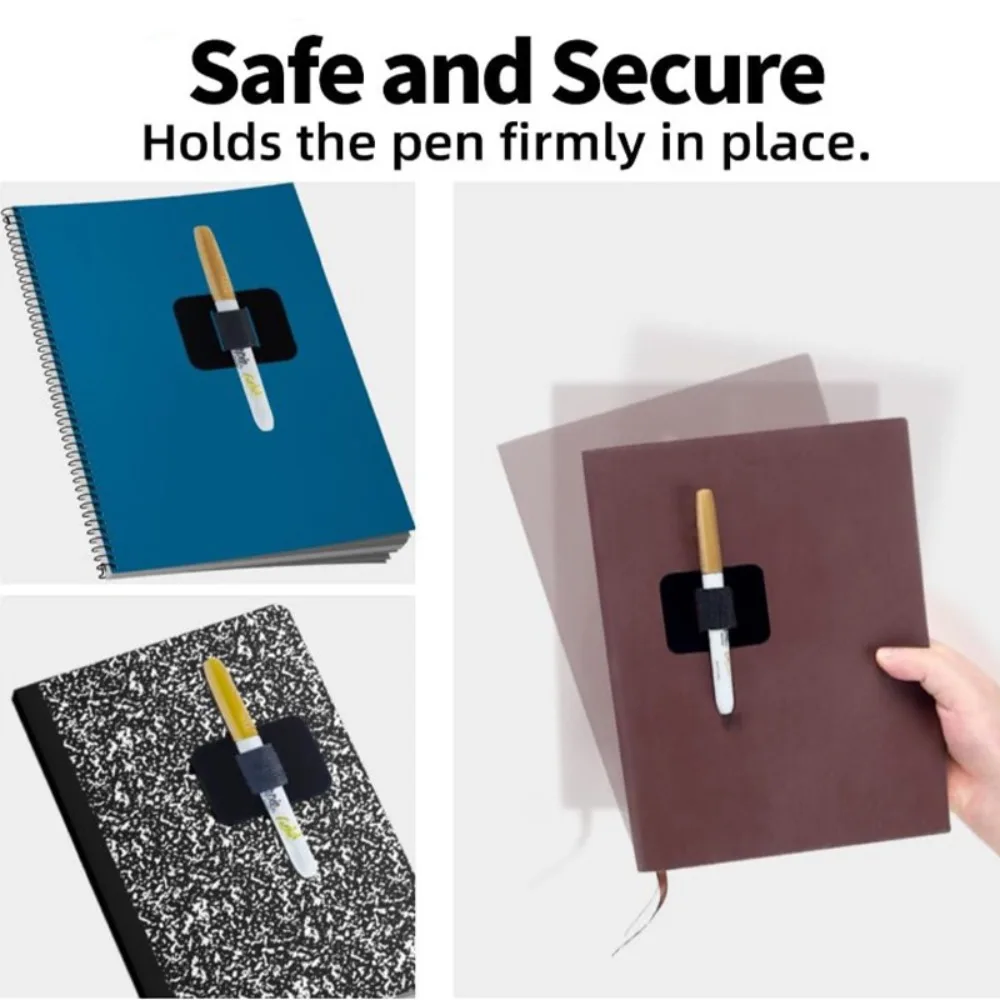 Colorful Self-adhesive Leather Pen Clip Pencil Elastic Loop Cover Ring For Notebook Clipboards Portable Pen Holder School Supply Pen Holder Pen Clip