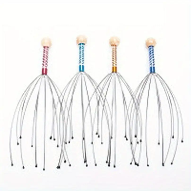 New Octopus Head Massager Scalp Relaxation Relief Muscle Tension Tiredness Metal Head Massager Instrument(Random Color)