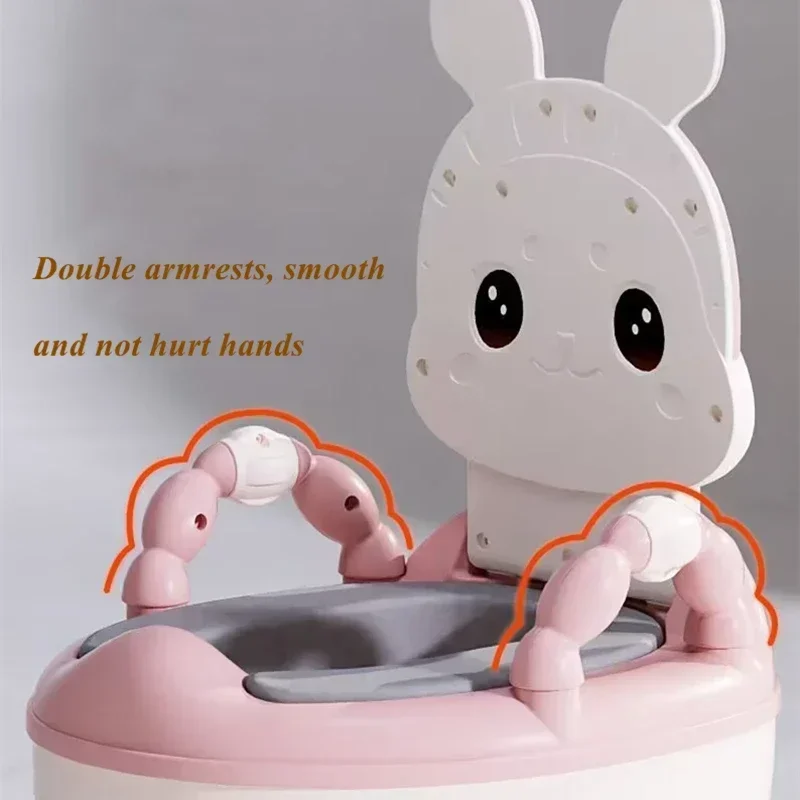 2024 Children's Potty Training Seat Household Duck Design Portable Squatting Clamshell Armrest Small Bucket Urinal for Children