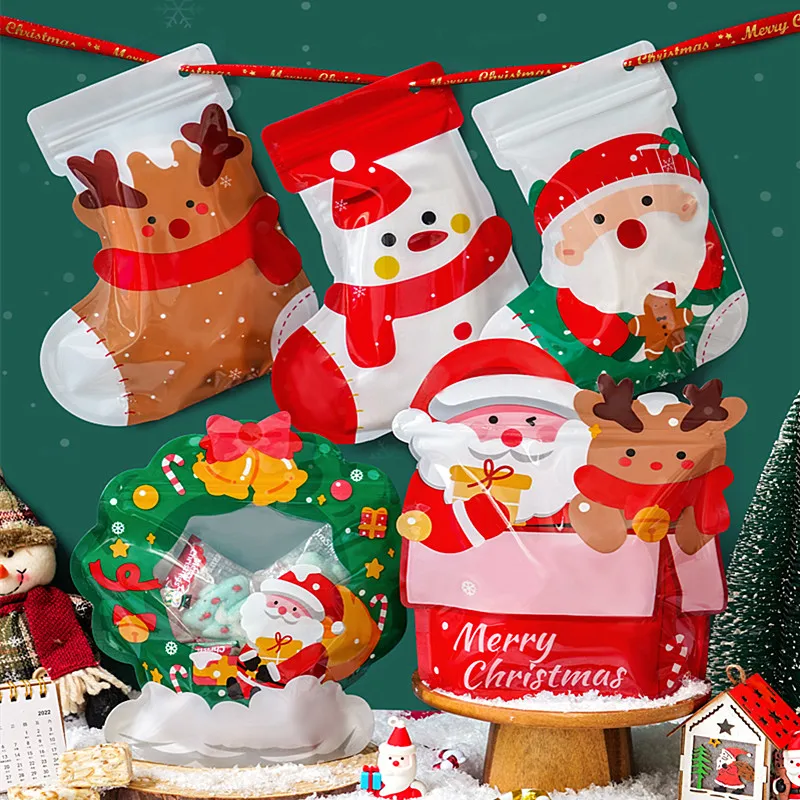 10pcsThickChristmasZiplockPackagingBagsSantaClausElkXMasChildGiftsSugarSocksParty.jpg