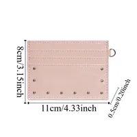 Portefeuille compact ultra-fin en cuir craquelé, mini format, plusieurs fentes, porte-cartes à rivets, couleur unie, porte-monnaie en PU pour étudiant 6