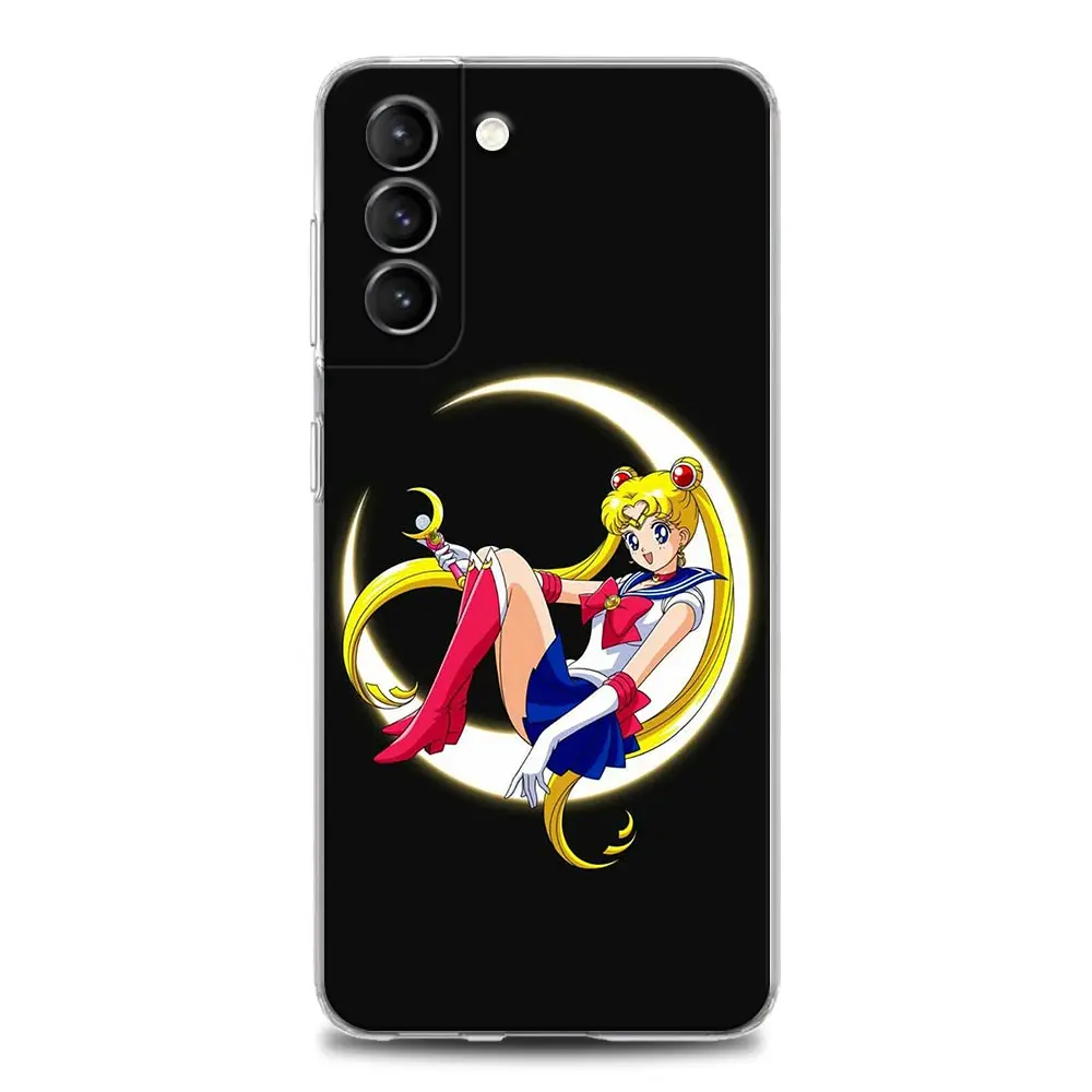 samsung cute phone cover Anime Cute Cartoon Sailor Moon Clear Phone Case for Samsung S9 S10 4G S10e S20 S21 Plus Ultra FE 5G M51 M31 S M21 Soft Silicone samsung flip phone cute Cases For Samsung