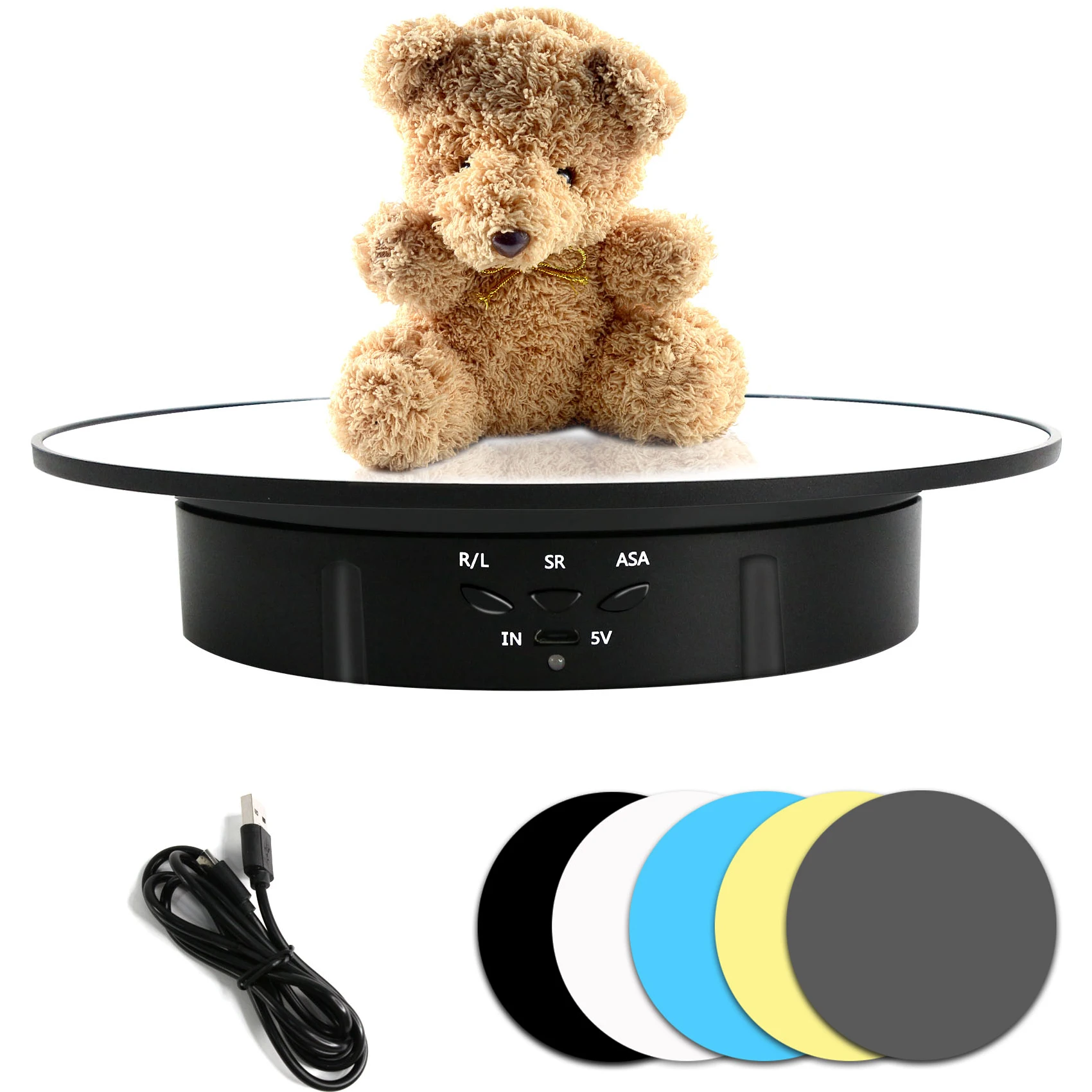 Turntable Display Stand 360 Degree Electric Motorized Rotating Turntable  For Photography Display 17.6lb Load (20cm With Mirror) - Photo Studio Kits  - AliExpress