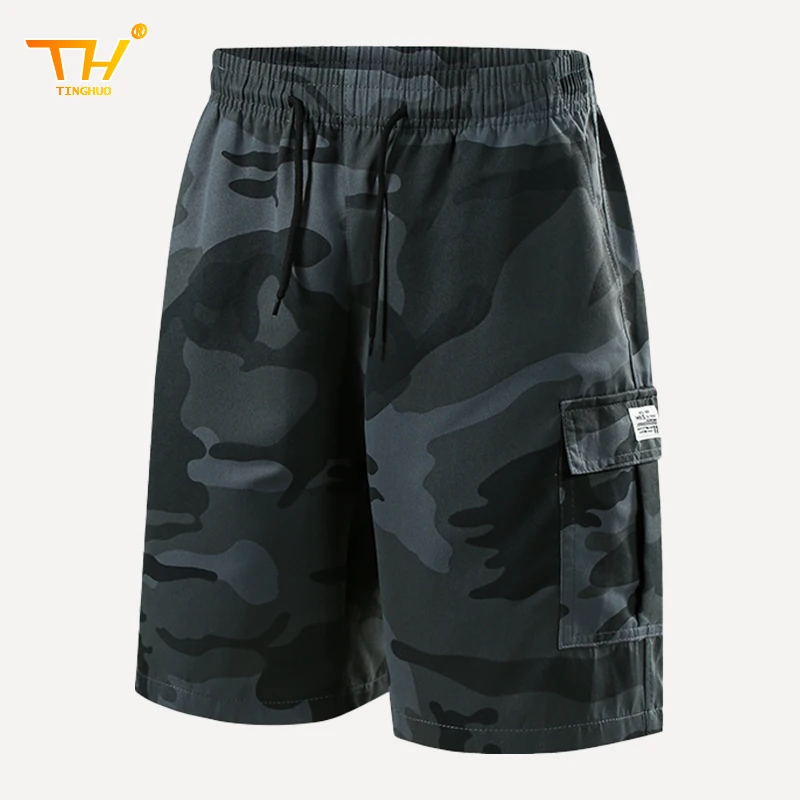 Summer Men's casual shorts camouflage loose large size sports shorts men's breathable sweat absorption vacation beach pants 4