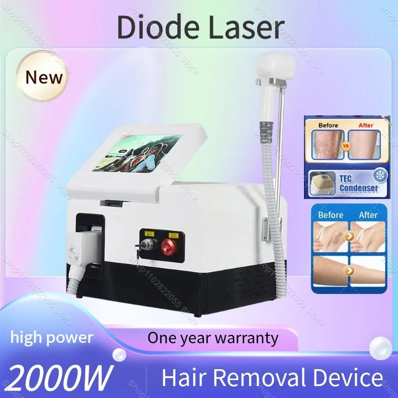 

808nm Diode Laser Hair Removal Machine 2000W Alexandrit Permanent Removal Cooling Head Painless Laser Epilator Salon Use