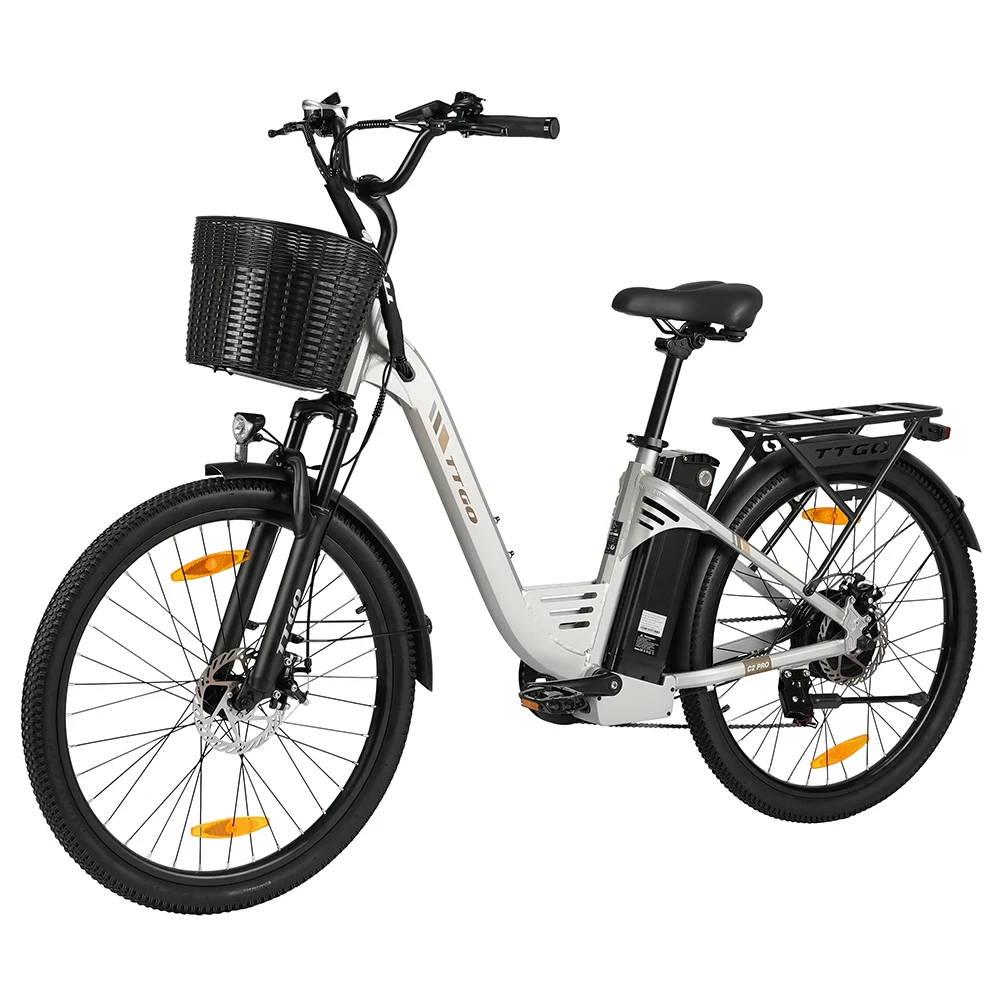 TTGO C2 PRO Erwachsenen 250W Elektrofahrrad 36V 648WH Aluminium-Rahmen E-Bike, 7-Gang-Getriebe, Doppelscheibenbremse Citybike für Herren – Detail 1