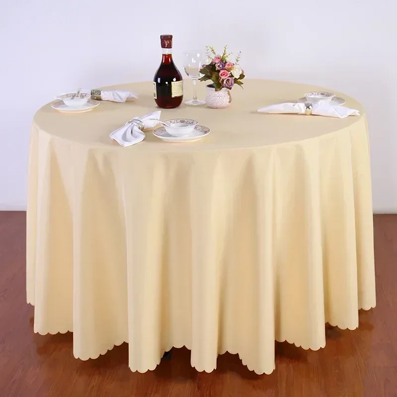 

2024 Table cloth polyester tablecloth round table cloth circular solid white