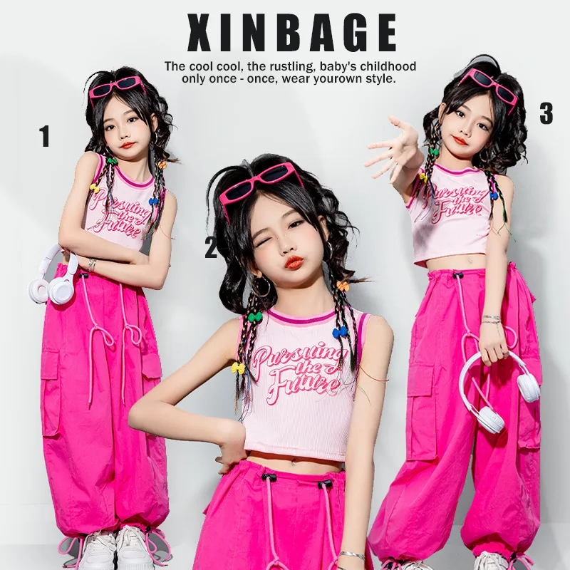 

Models Walk The Runway Hip-hop Jazz Dance Stage Shelf Drummer Costumes Children's Girl Modern Dance Print Performances Costumes