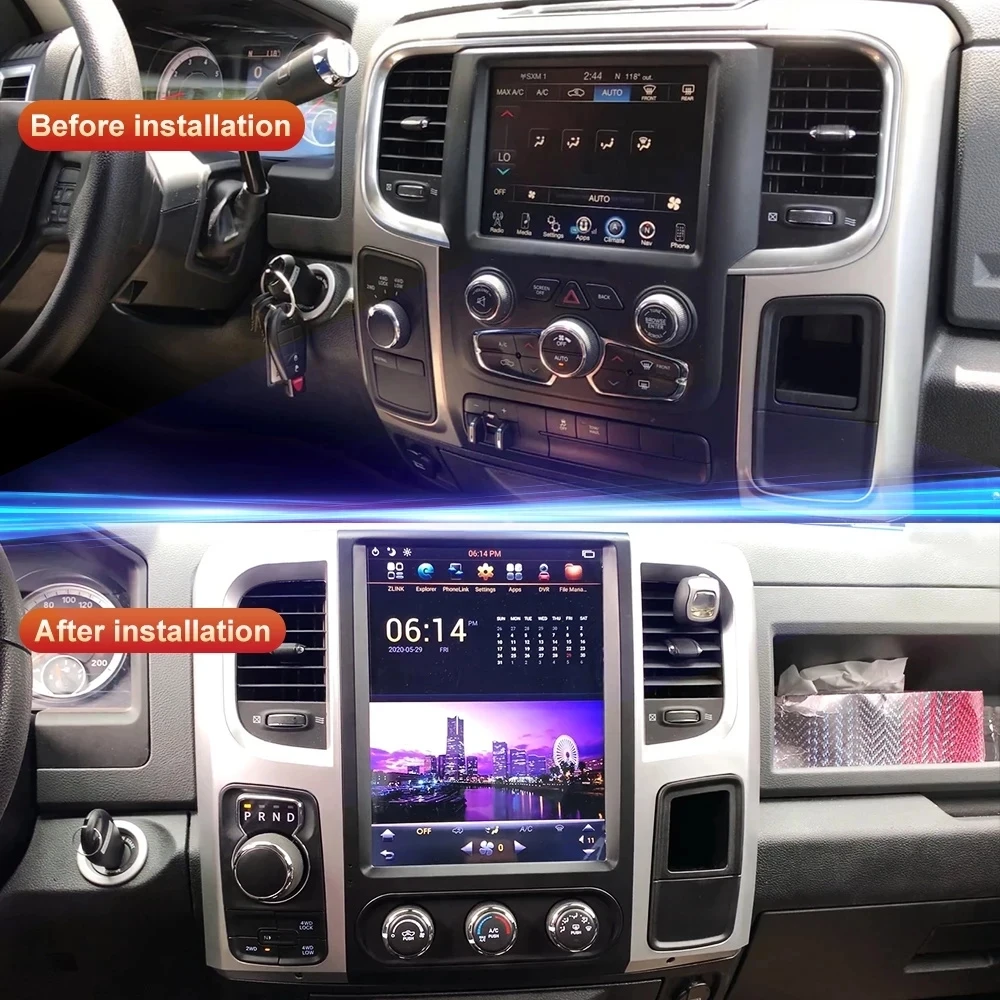 

12.1 Inch Tesla Screen Car Stereo Android11 Player For Dodge RAM 1500 2500 3500 2008 2009 2010 2011 2012-2018 2019 GPS Head Unit