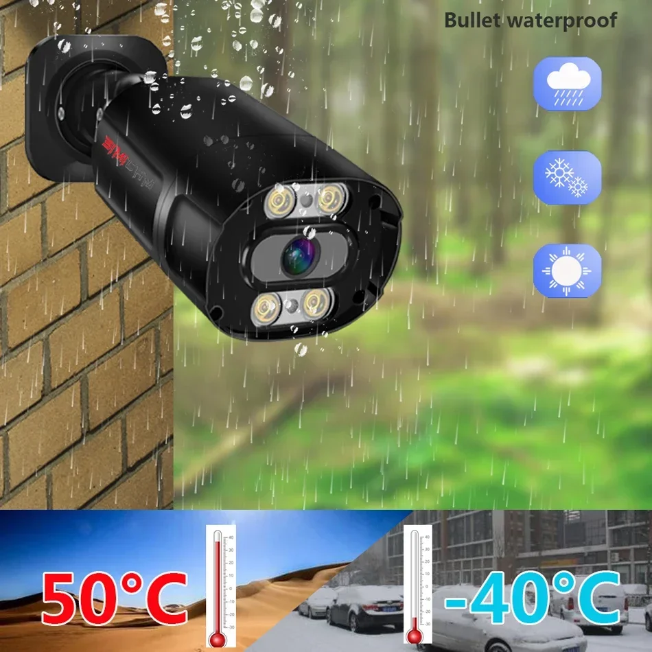 Ultra HD 4K 8MP CCTV PoE IP Camera Security Street Outdoor Indoor Onvif Double Light Human Detection Color Full Night Vision Cam 3