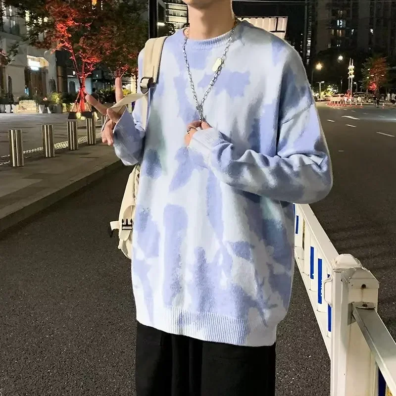 Description Picture 6 of itemMen's Trendy Knit Pullover Sweater Autumn Winter Korean Style Casual Vintage Base Layer Top Clothes Unique Color Block