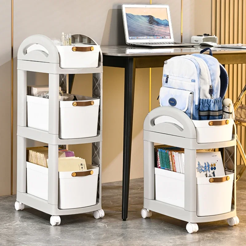 

School Bag Shelves Gadgets Multi-layered Movable Storage Home Organizer Floor-to-ceiling Firm Bookshelves Desk Organizers