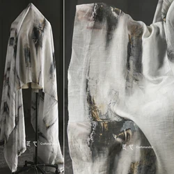 Ramie Brush Cloth Cotton Linen Moisture Absorption Breathable Shirt Dress Wide Leg Pants Clothing Designer Fabric