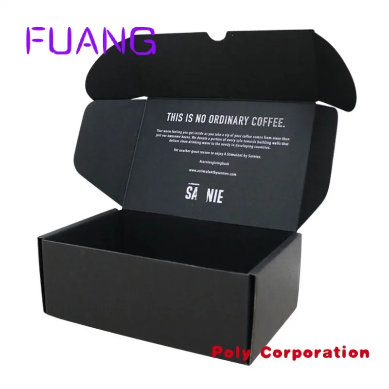 

Custom Customized Logo Printing Perfume Paper Packaging Box Black Shipping Corrugated Cardboard Mailer Bopacking box for small