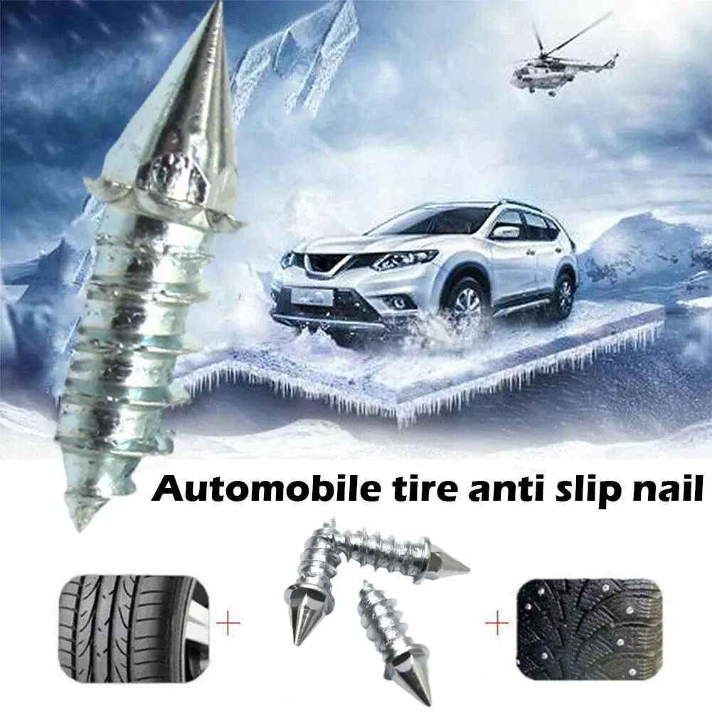 50PCS Winter Car Tires Studs Spikes Wheel Chains for Car Vehicle Truck Motorcycle Tires