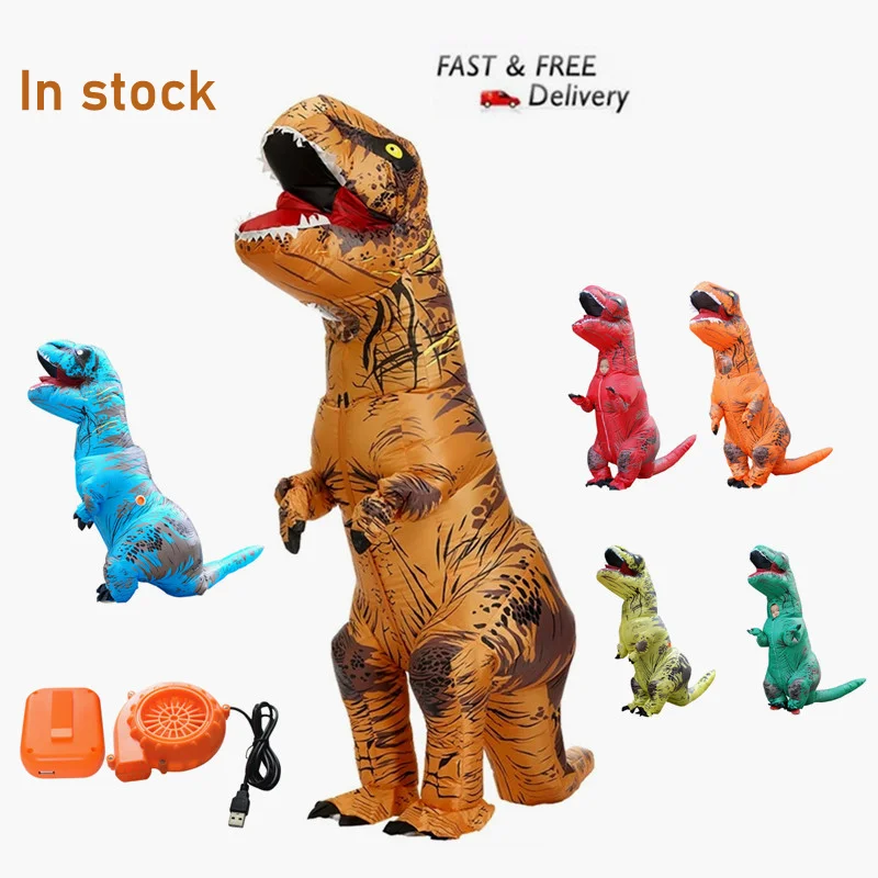 

Dinosaur Inflatable Costume Purim Fancy Mascot Halloween Party Cosplay Costumes for Adult Kids Interesting Dino Cartoon Suit