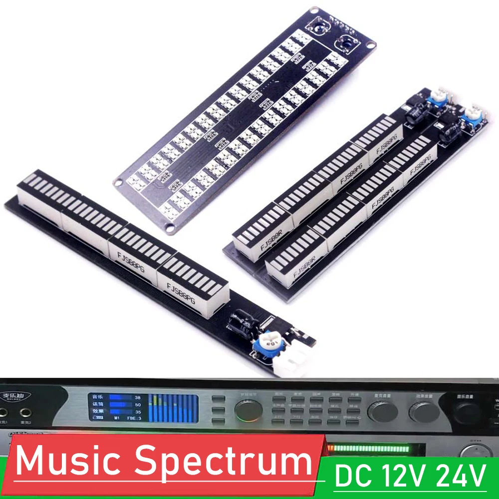 Led Stereo Music Spectrum Light Indicatore Di Livello Audio 12V 24V Amplificatore Di Potenza Vu Meter F/ Car Player Light Atmosphere