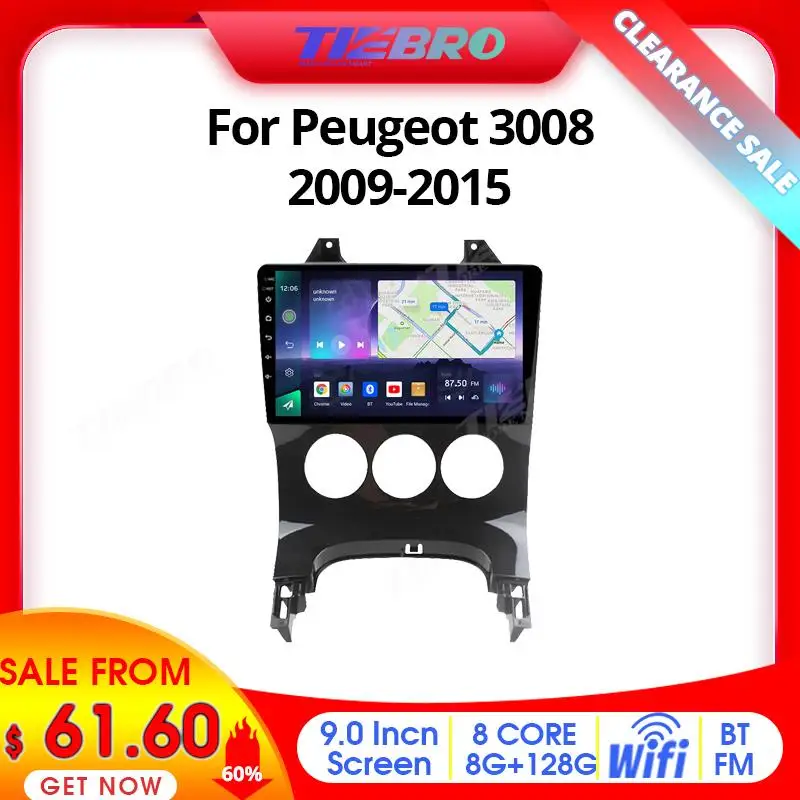 Tiebro Liquidazione Vendita 60% Di Sconto Autoradio Android 11 Per Peugeot 3008 2009-2015 Ricevitore Stereo Lettore Radio Di Navigazione Gps
