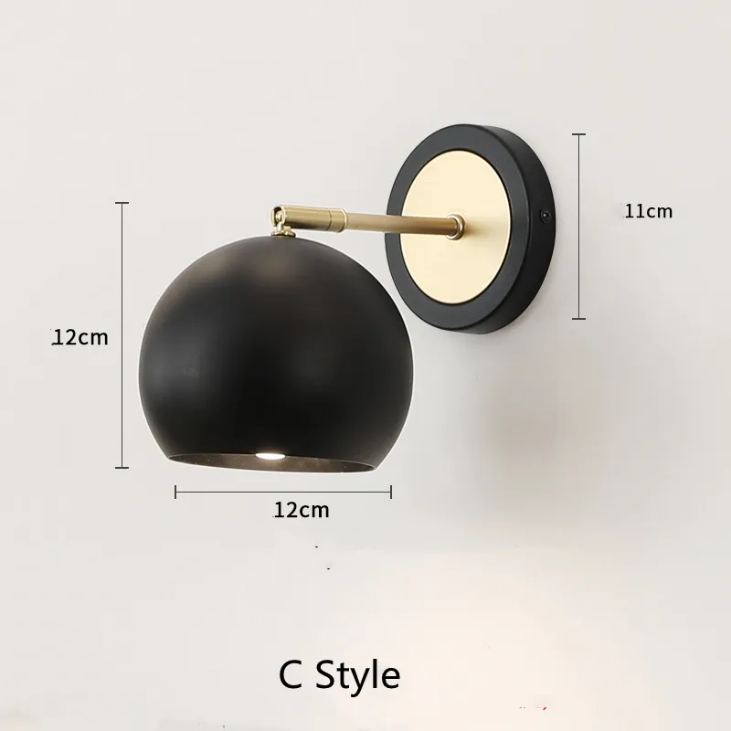 Modern Led Wall Light E27 Wall Lamp Adjustable sconce Wall Lights Black For Bedroom Living Room Bedside Vintage Wall Led Lamps