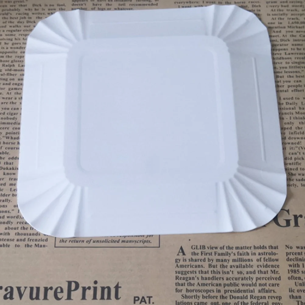 Party Tableware Disposable Food Trays 100pcs Disposable Paper Plates Square Storage Tableware Plate for Cake Dessert Fruits Snacks