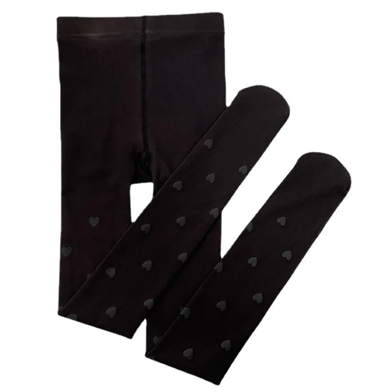 

Imitation skin penetrating love pattern silk stockings thickened black pantyhose bow anti hook silk