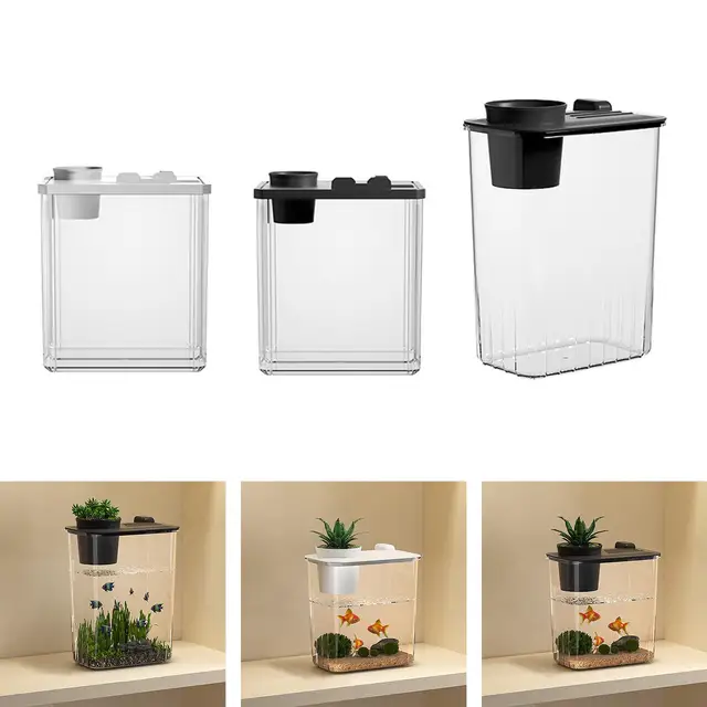 Reptile Tank Terrarium Habitat Desktop Stackable with Top Ventilation Lid Clear Visibility Amphibian Feeding Box for Terrapin 4