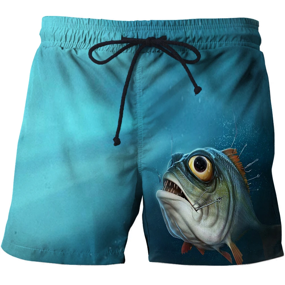 3D Print Men's Beach Style Shorts Summer Fishing Men's Universal Animal Fish Loose Shorts Men's Sports High Waist Swimsuit 2023 3