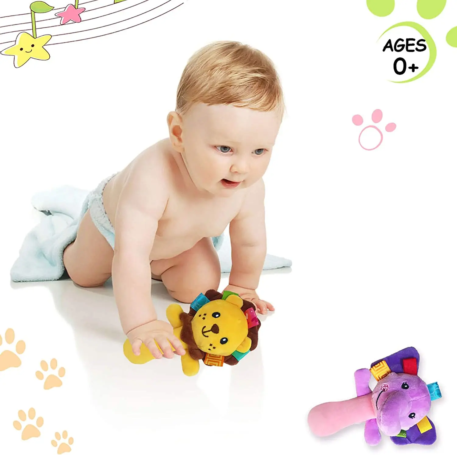 Sonajeros de felpa suave para bebé, juguetes de agarre de mano, Animal de  peluche, agitador para 3, 6, 9, 12 meses - AliExpress