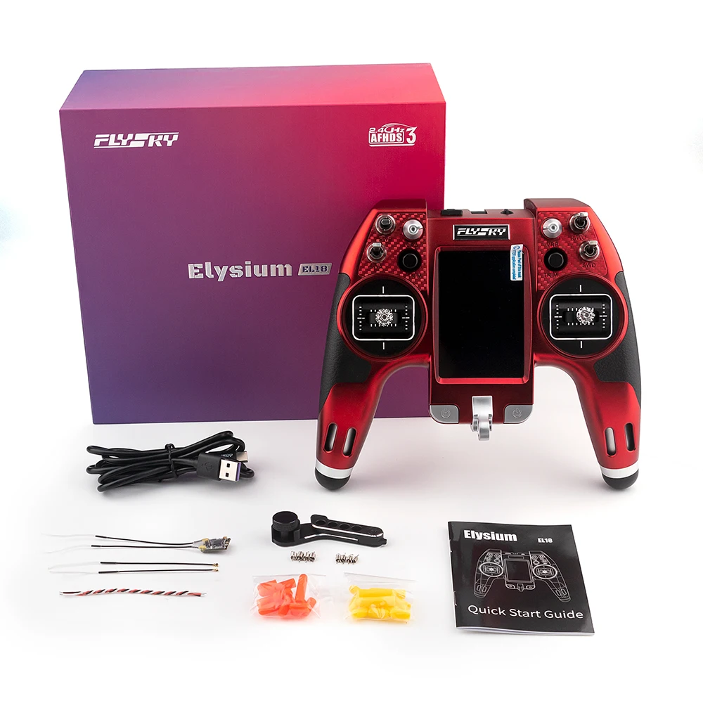 

FLYSKY EL18 2.4G AFHDS3 EdgeTX Radio Transmitter 3.5inch Touch Screen CNC Hall Gimabl TMR Receiver for RC Airplane FPV Drone