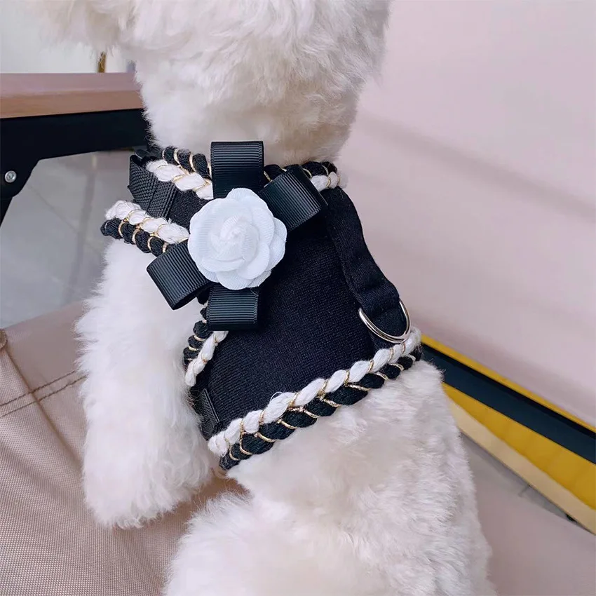 Pet Harness Leash Set Pet Harness Set Pet Leash Set Luxury Designer Dog Harness and Leash Set for Small Dogs Padded Puppy Walking Vest Harness for Chihuahua Yorkie Pet Supplies