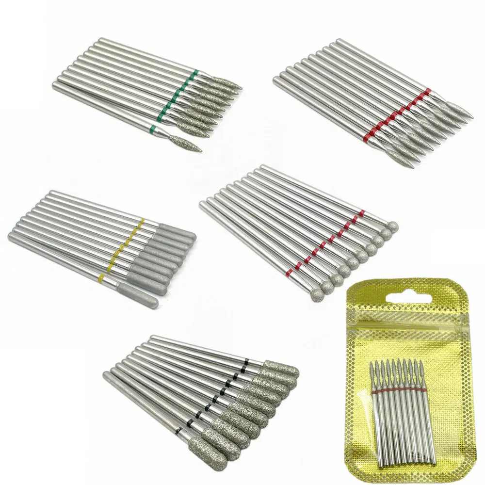 10pcs Nail Milling Cutter Set Diamond Stone Electric Manicure Drills Nail Drill Cuticle Clean Bits Burr Accessories Nail Art aliexpres shipping 7pcs set rainbow diamond burrs cuticle nail drill bits 3 32 shank electric file professional manicure pedicur