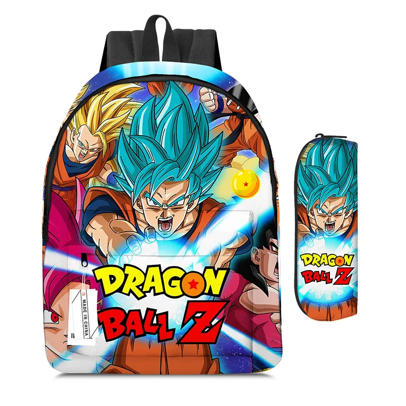 

2PC-SET Dragon Ball Cartoon Backpack Shoulders Outdoor Bag Beautiful Fashion Accessories Anime Cartoon School Bag Mochila