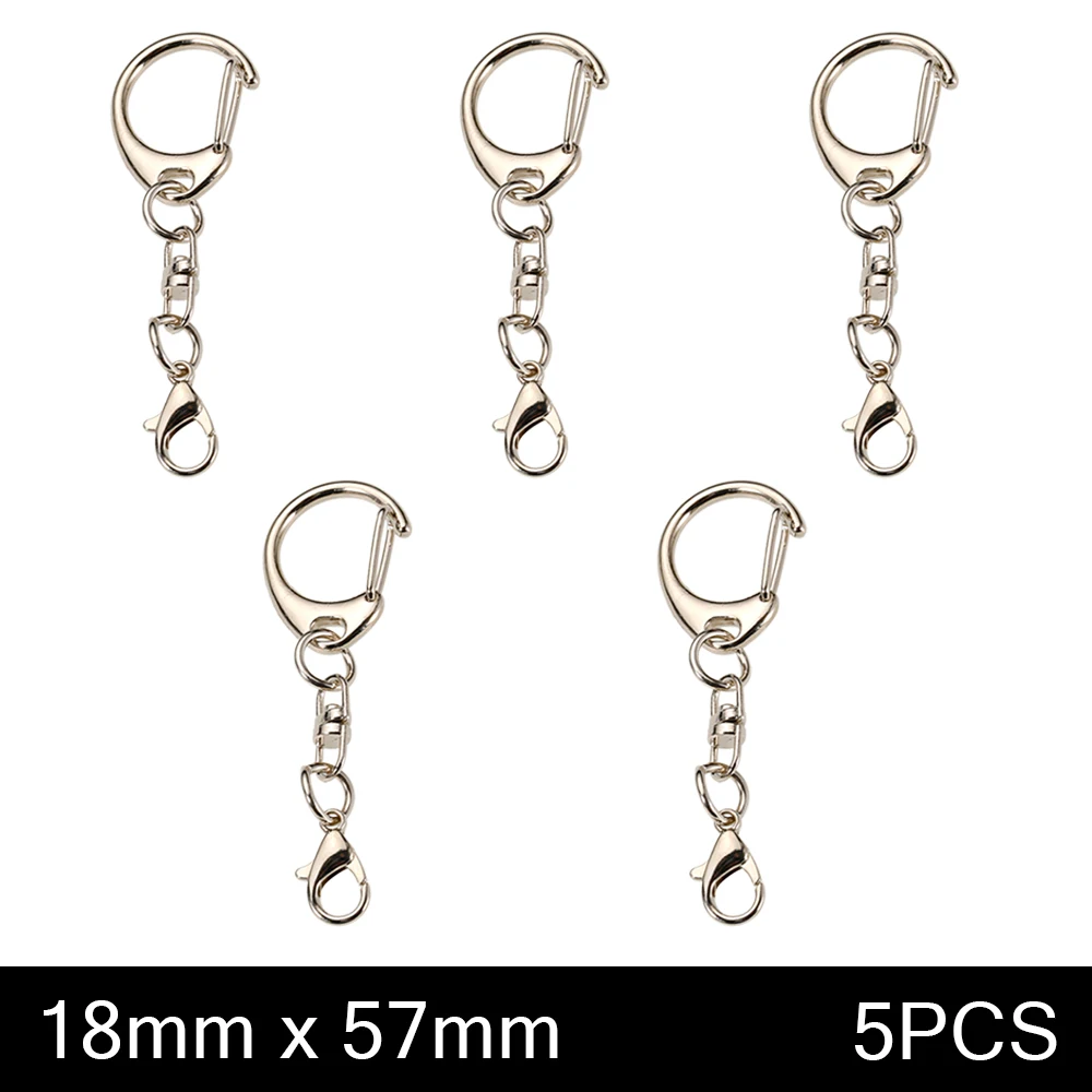 5-10pcs Lobster Clasp Key Ring 57mm Keychain C shape Clasps