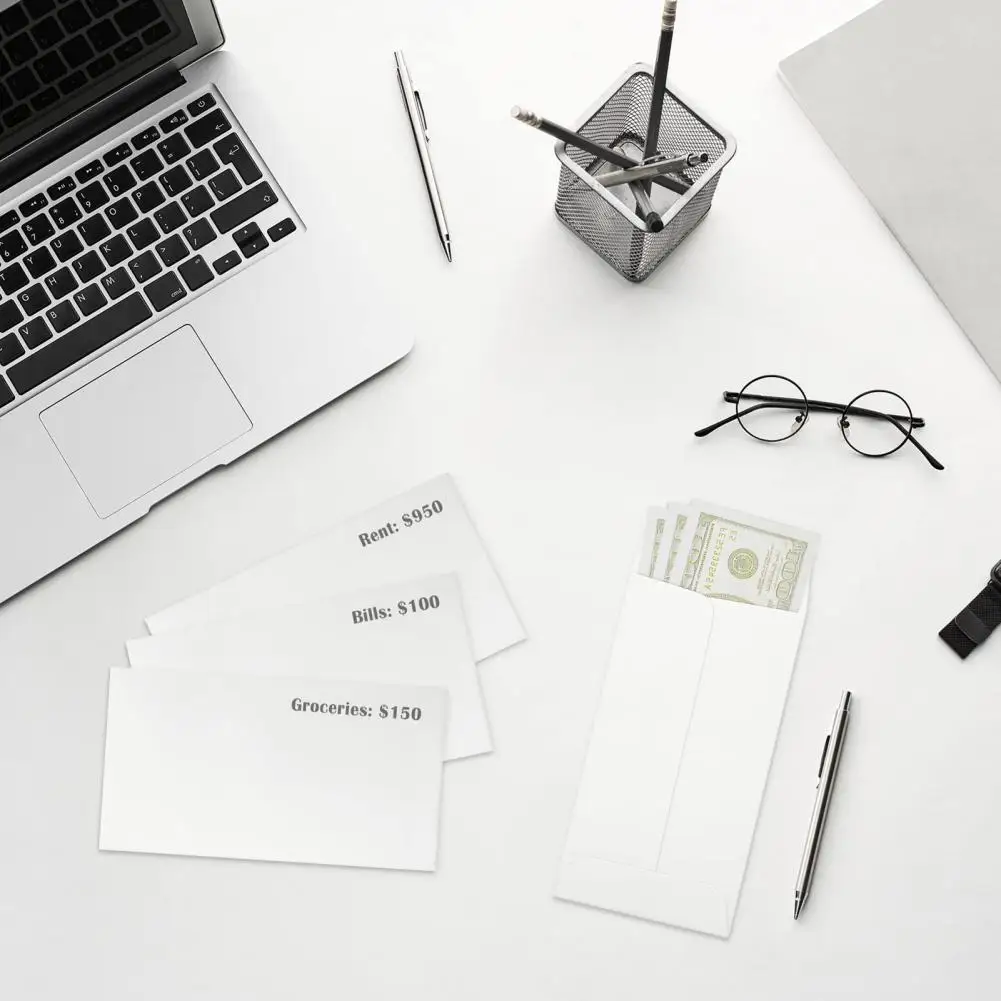 50Pcs Cash Envelopes Money Container DIY Coin Storage Envelopes Cash Bags Kraft Paper Envelopes Window Envelopes Mailing Envelopes Mini Envelopes