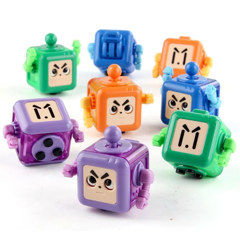 Funny Big Eyes Robot Cube Decompression Toys 6sided Playable Sensory Toys Stress Relief Gifts for Children Adult антистресс