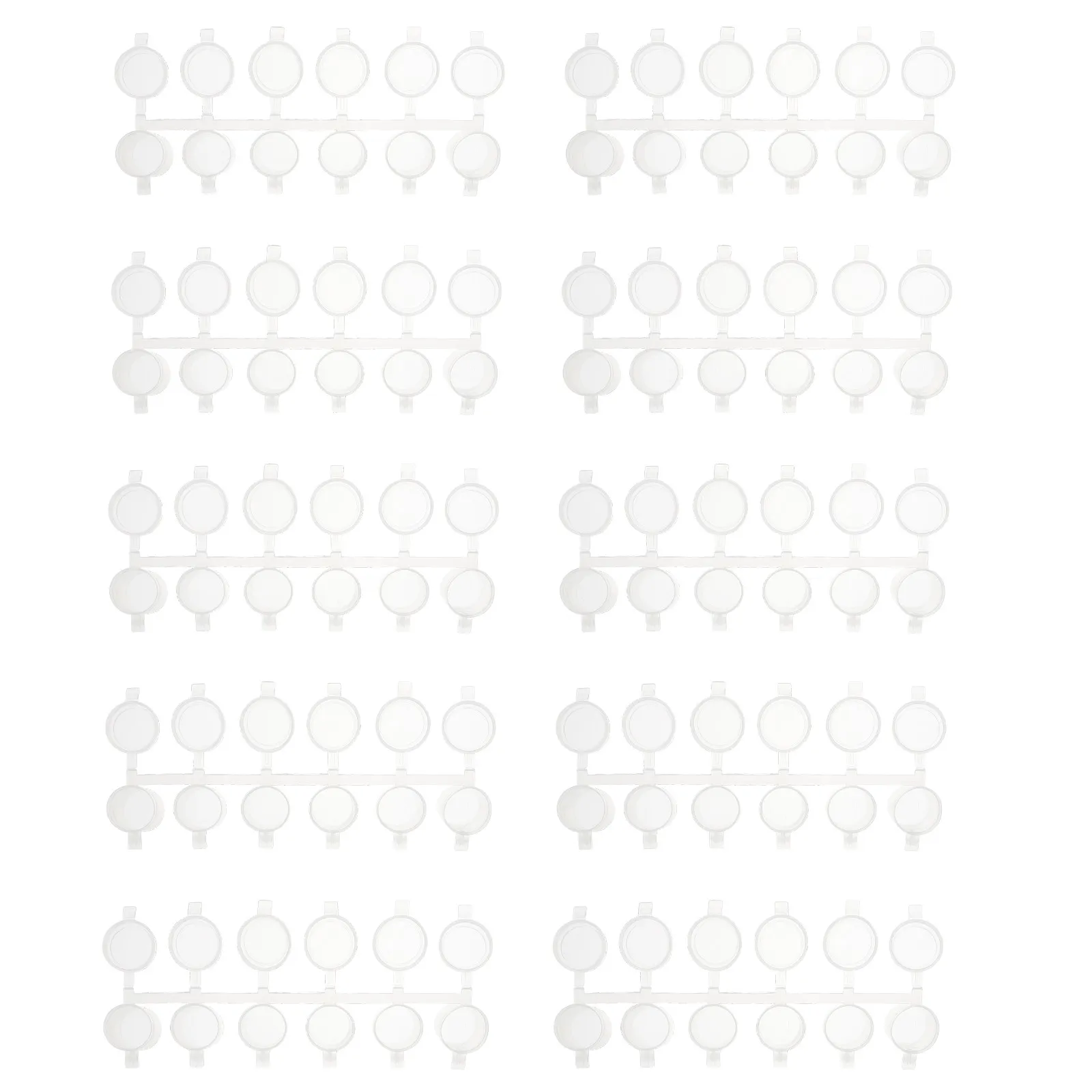 40Pcs 미니 스트립 투명 플라스틱 보관 용기 학교 그림 용품을위한 밀폐 뚜껑 케이스 화장품 립글로스