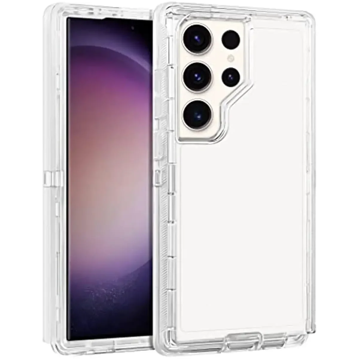 Luxury Armor Clear Shockproof Protective Case with Clip