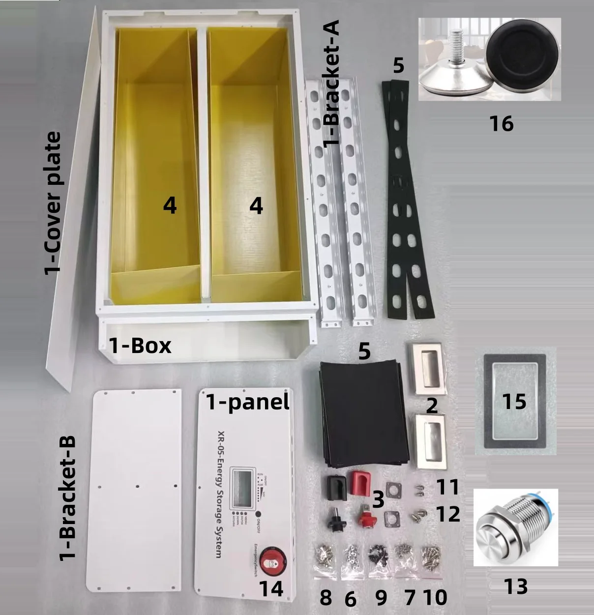 XR05-48V280AH áram Loggia lifepo4 Üteg esetben napelemes haza Energia tárolására 16S 51.2v DIY készlet számára JBD BMS Ébrenlét CATL 280 302AH