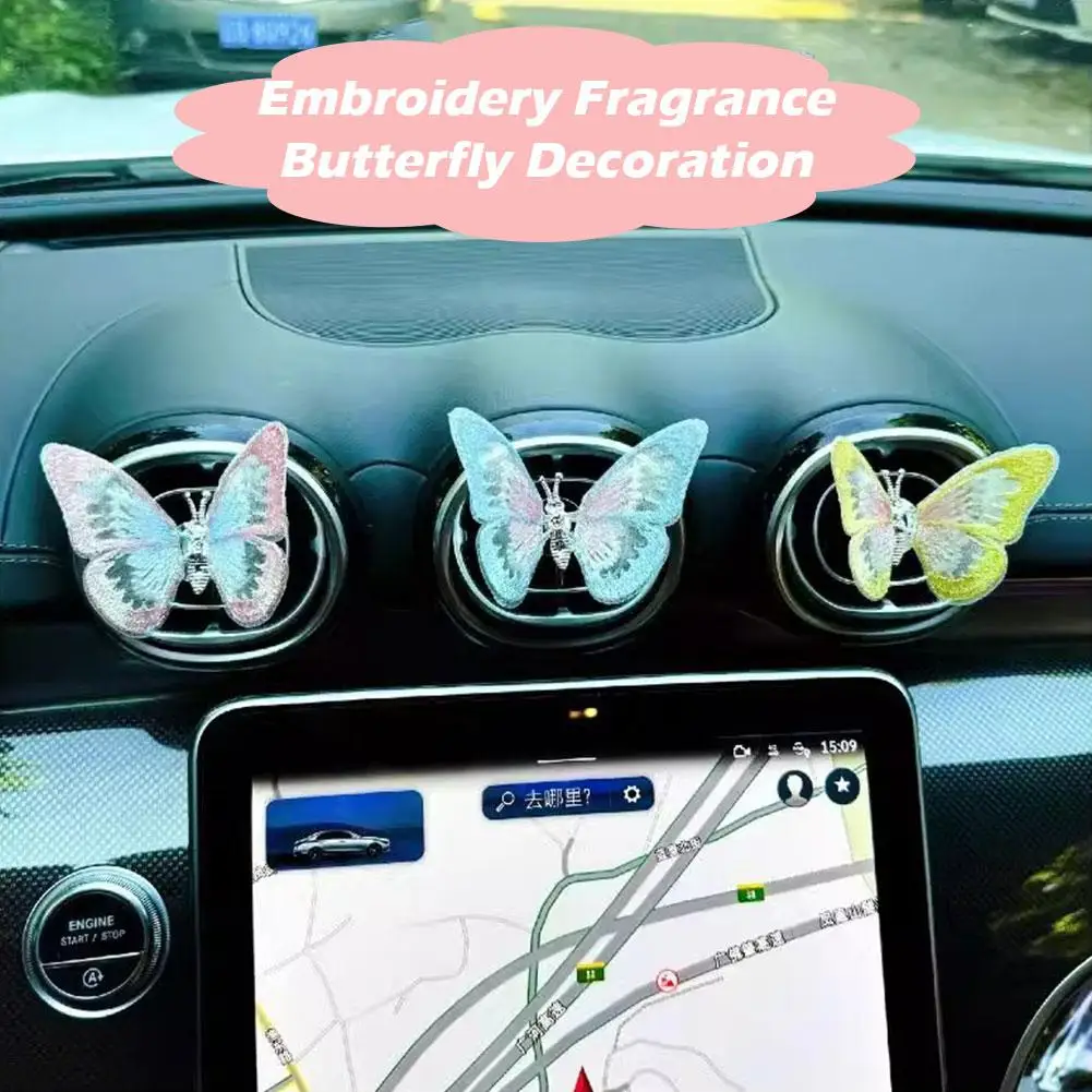 

Butterfly Vent Clip Cute Fluttering Butterfly Trinket For Vehicle Center Console Car Refreshing Ornament That Spreads Aroma L3D2