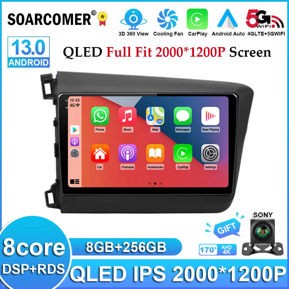 

Android 13 For Honda Civic 2012 2013 2014 2015 CarPlay Car Radio Multimedia Video Player DSP IPS GPS Navigation 2 Din Autoradio