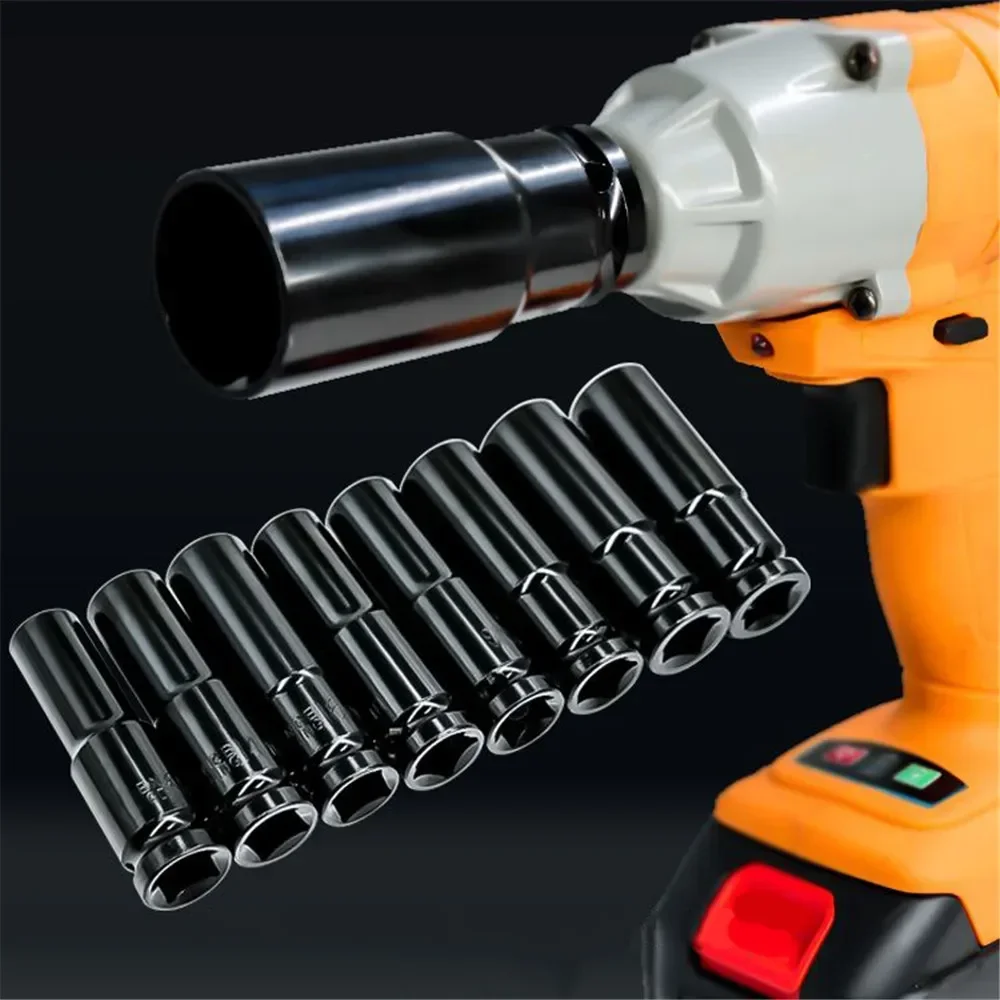 Llave De Impacto Profunda CoCud 19 Mm - 1/2 Pulgada De Accionamiento, Acero Cr-V, 200 Mm De Largo, Color Negro
