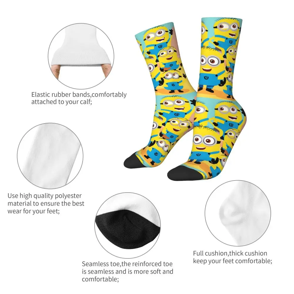 Custom Cool Print M- Minions Cartoon Socks for Women Men Stretchy Summer Autumn Winter M- Minions Bananas Crew Socks 26 S4eeab45e293d4343a9bcfb3ebd45c820n