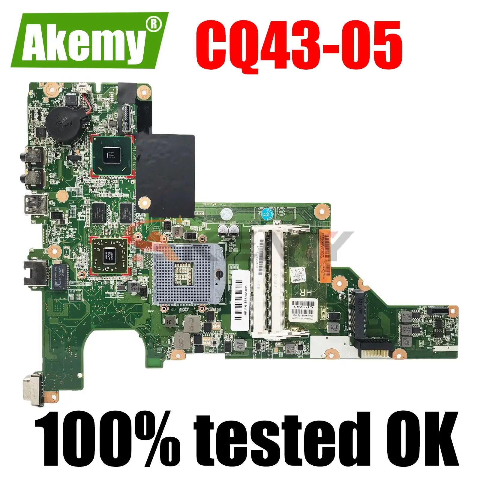 para 2000 Cq43 Cq57 430 431 435 630 635 Placa-mãe do Portátil Hm65 Ddr3 Intel 100 Completo Testado Bom 646179001 646177601