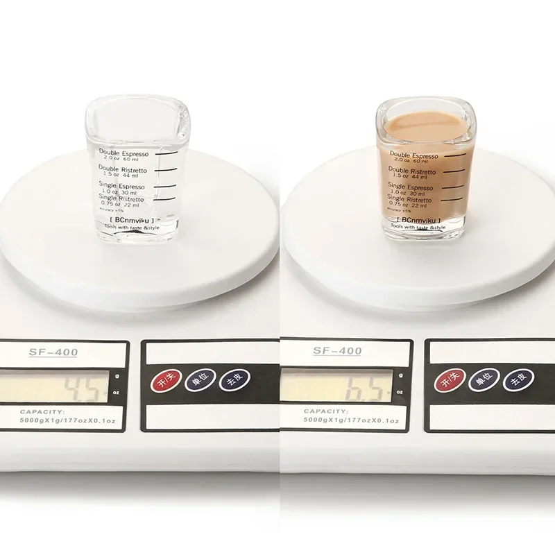 60ml Square Thickened Wall Glass Ounce Cup Graduated Measuring Concentrated Espresso Coffee Cup For Kitchen Supplies